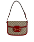 Horsebit 1955 Shoulder Bag, £1,400, Handbags, Beige/Red, Canvas, Front view